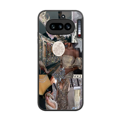 Glam Chic back phone cover | glass case for nothing phone 4a