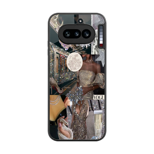 Glam Chic back phone cover | glass case for nothing phone 4a