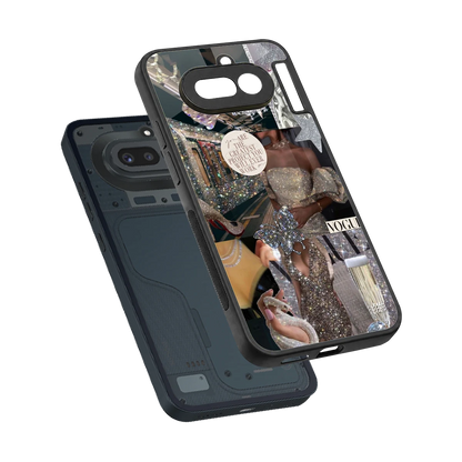 Glam Chic sleek nothing phone 4a cover with tempered glass back and TPU edges