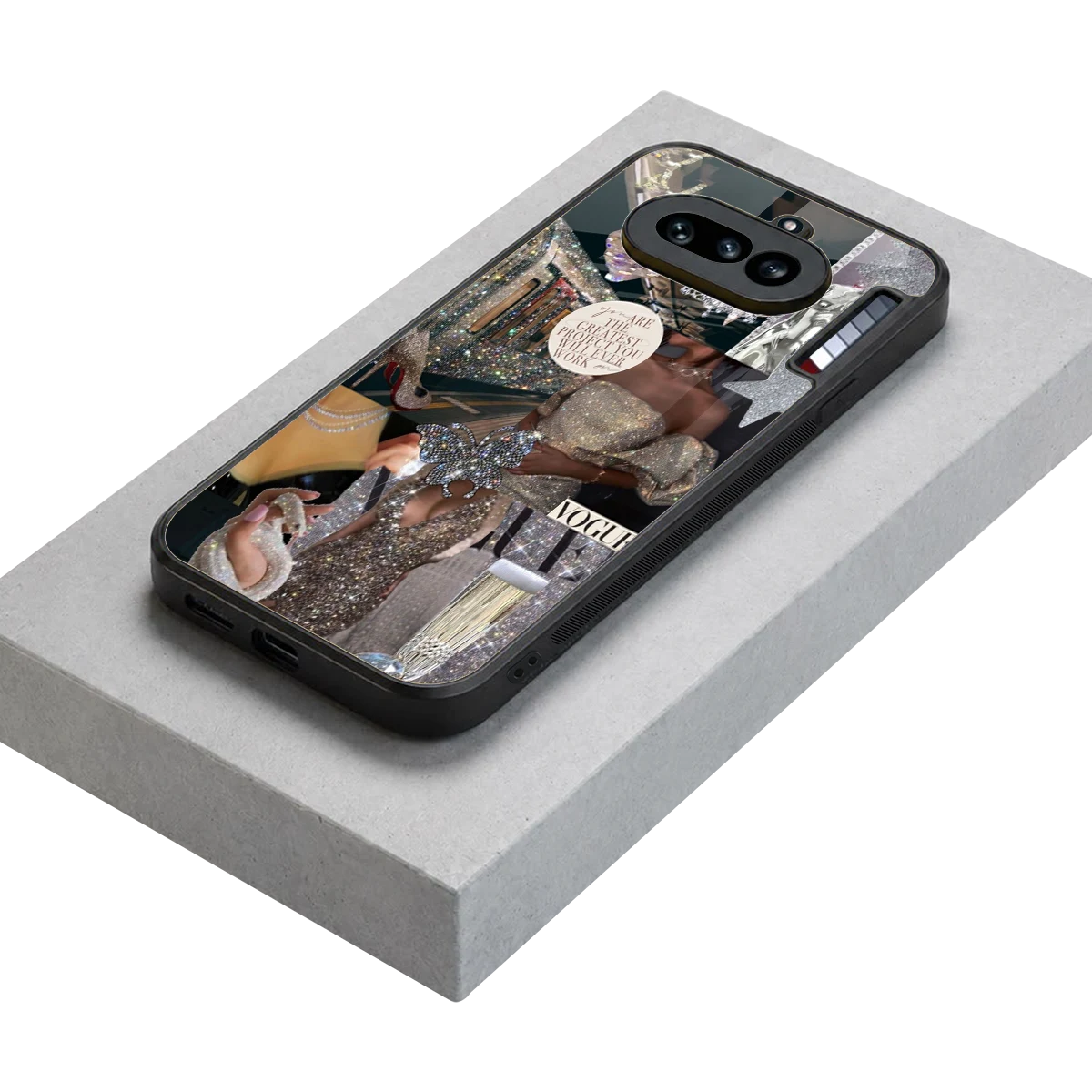 Glam Chic stylish phone case for nothing phone 4a | glossy glass and slim fit
