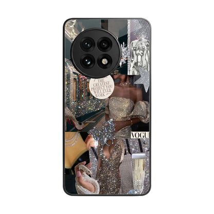 Glam Chic back phone cover | glass case for oneplus 13r