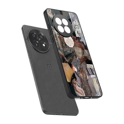 Glam Chic sleek oneplus 13r cover with tempered glass back and TPU edges