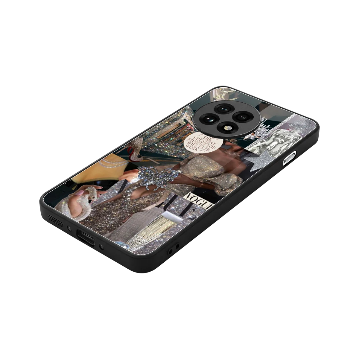 Glam Chic stylish phone case for oneplus 13r | glossy glass and slim fit