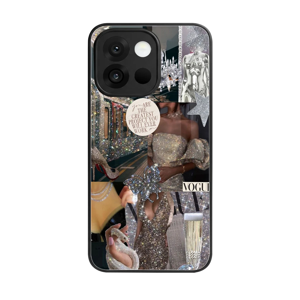 Glam Chic back phone cover | glass case for oneplus 13s