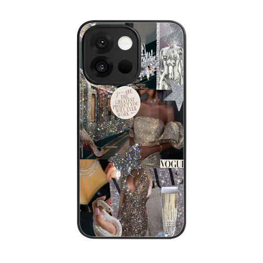 Glam Chic back phone cover | glass case for oneplus 13s