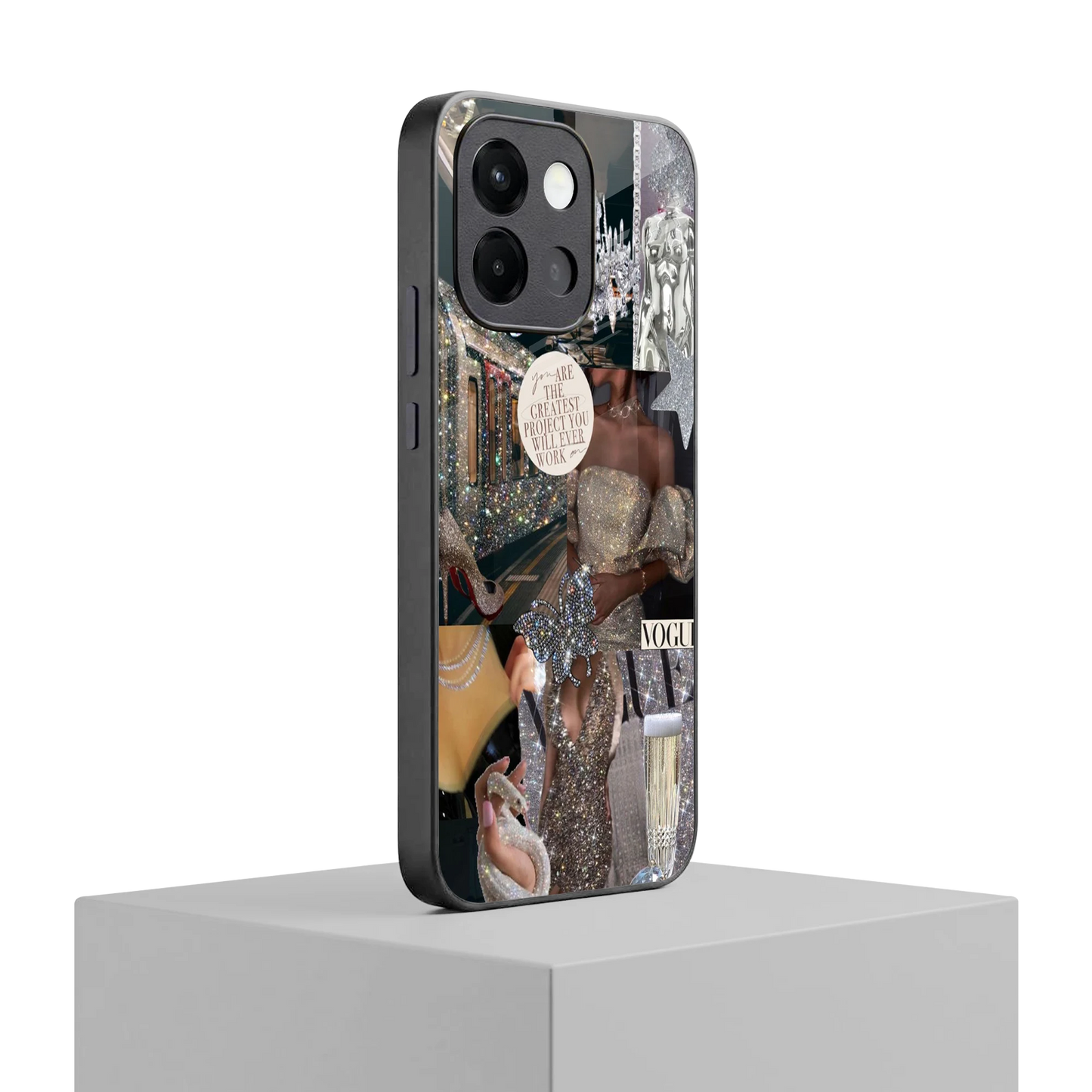 Glam Chic oneplus 13s mobile cover | shockproof glass phone case