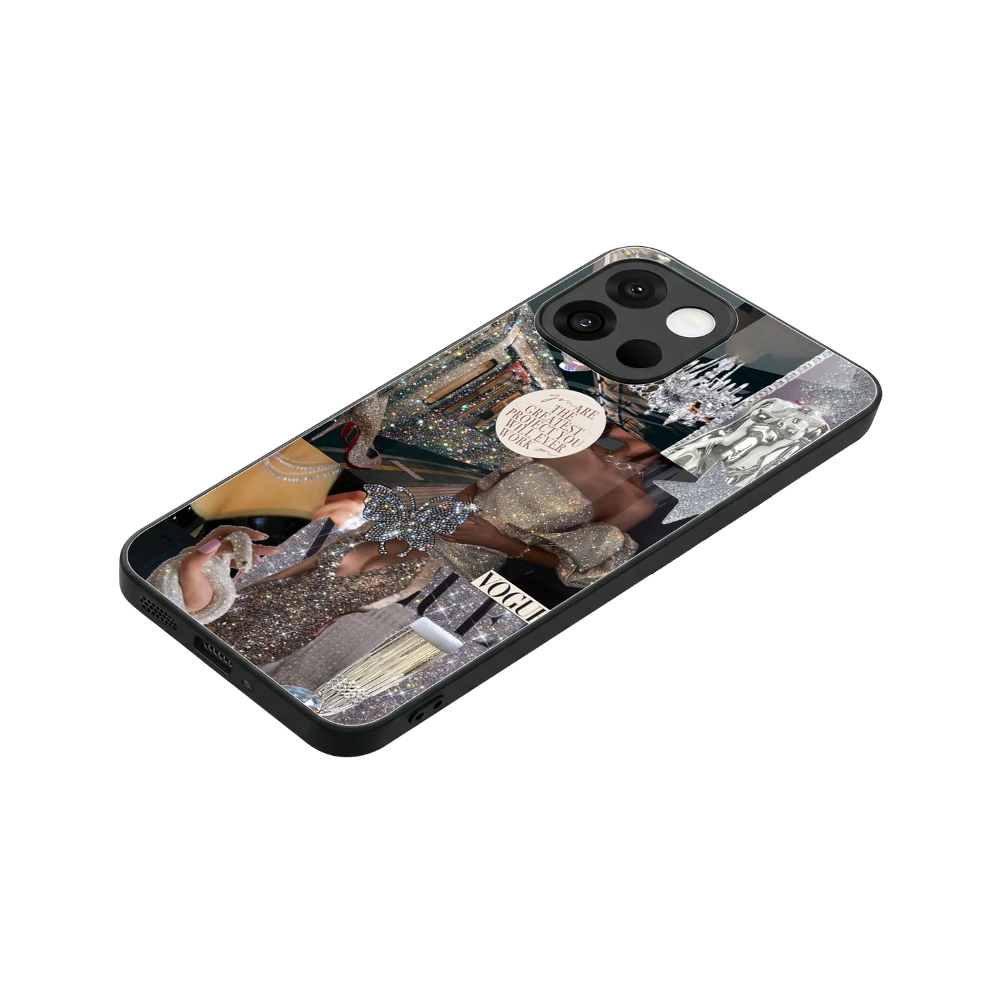 Glam Chic stylish phone case for oneplus 13s | glossy glass and slim fit