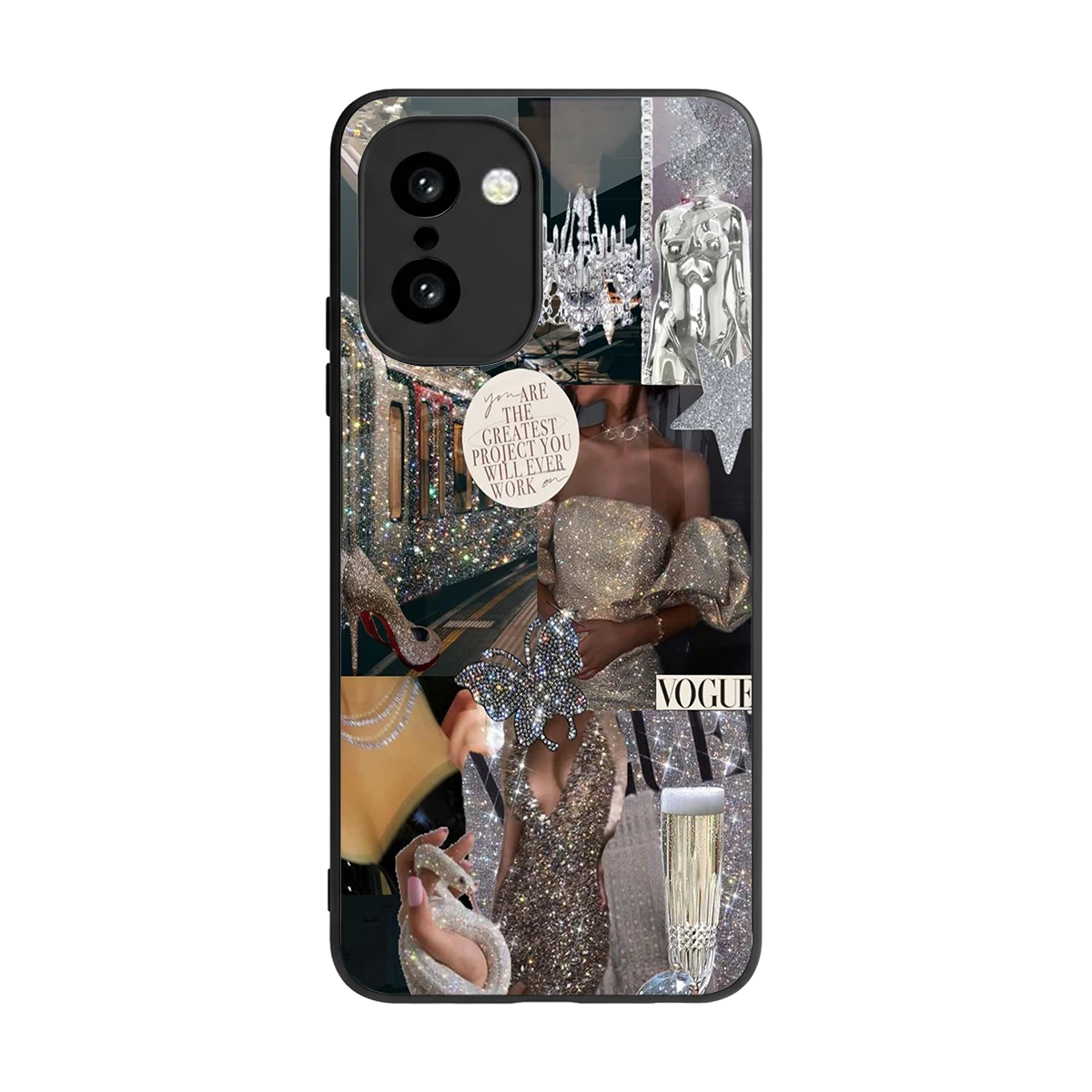 Glam Chic back phone cover | glass case for oneplus 15r