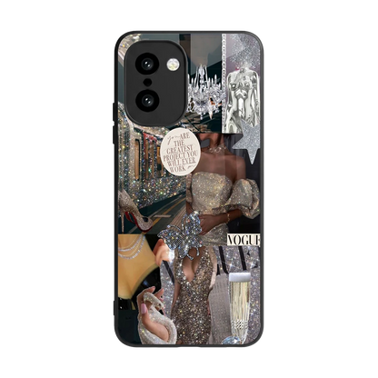 Glam Chic back phone cover | glass case for oneplus 15r