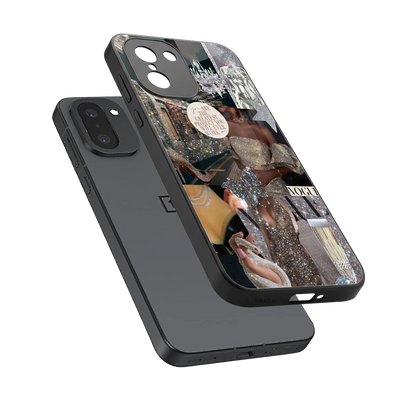 Glam Chic sleek oneplus 15r cover with tempered glass back and TPU edges