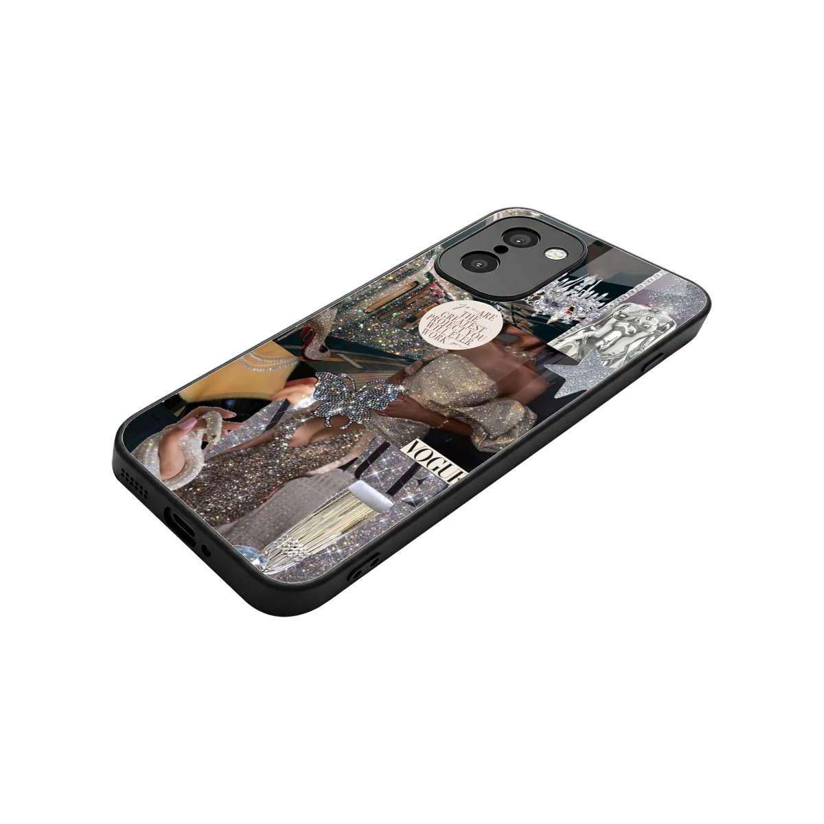 Glam Chic stylish phone case for oneplus 15r | glossy glass and slim fit