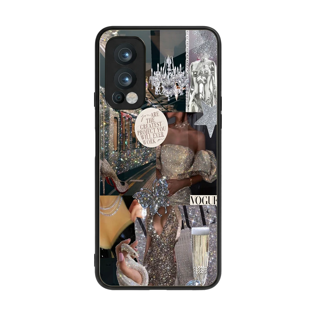 Glam Chic back phone cover | glass case for oneplus nord 2