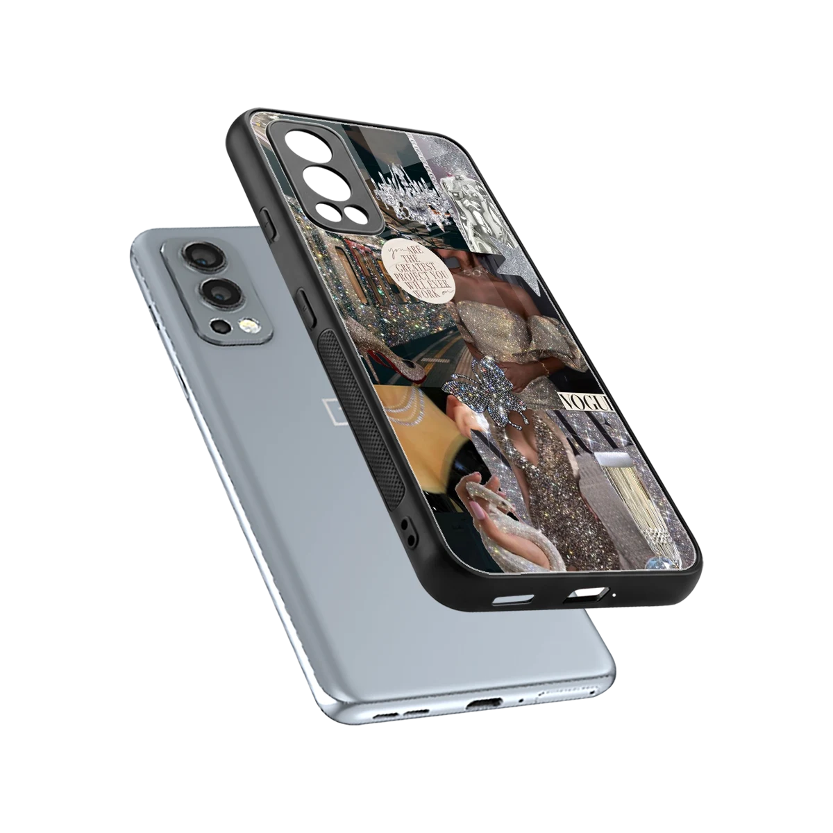 Glam Chic sleek oneplus nord 2 cover with tempered glass back and TPU edges