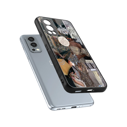 Glam Chic sleek oneplus nord 2 cover with tempered glass back and TPU edges