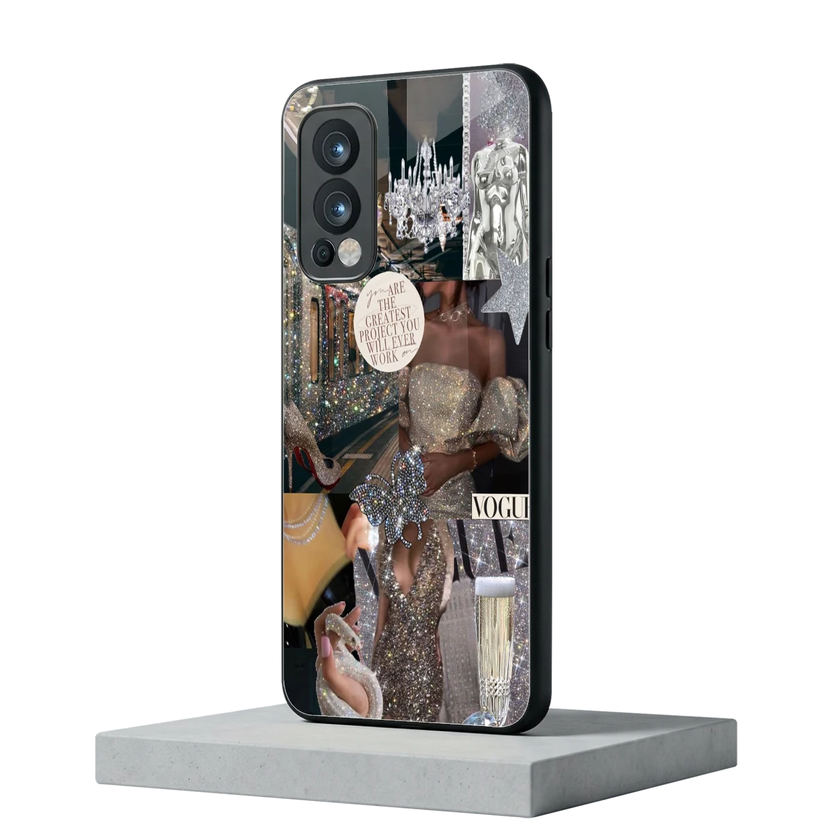 Glam Chic oneplus nord 2 mobile cover | shockproof glass phone case
