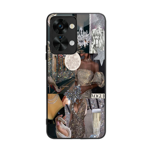 Glam Chic back phone cover | glass case for oneplus nord 2t