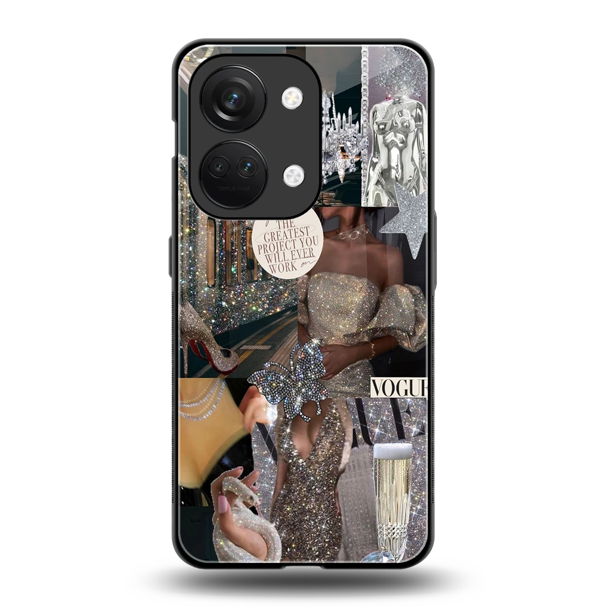 Glam Chic back phone cover | glass case for oneplus nord 3