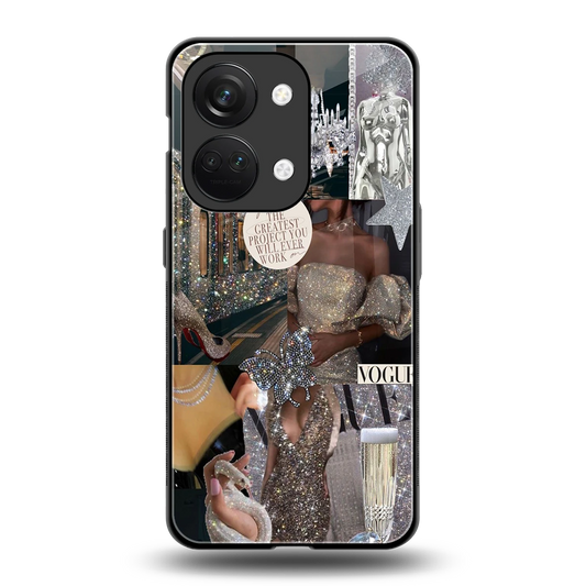 Glam Chic back phone cover | glass case for oneplus nord 3