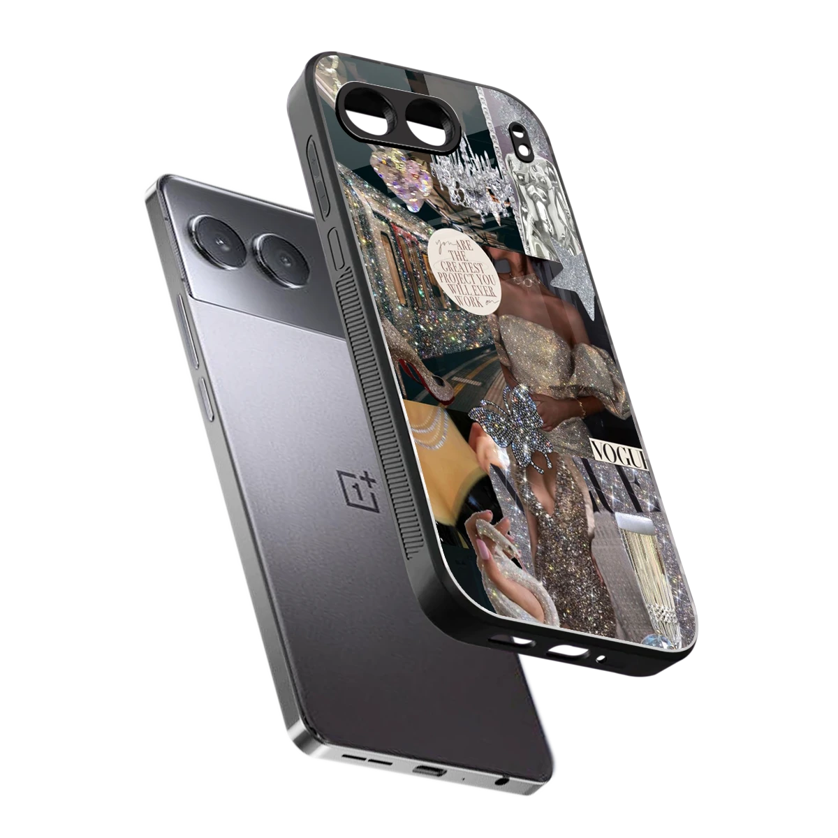 Glam Chic sleek oneplus nord 4 cover with tempered glass back and TPU edges