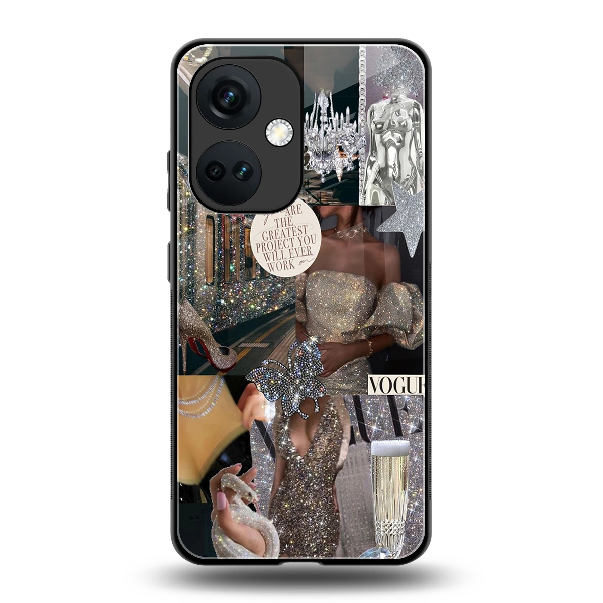 Glam Chic back phone cover | glass case for oneplus nord ce 3
