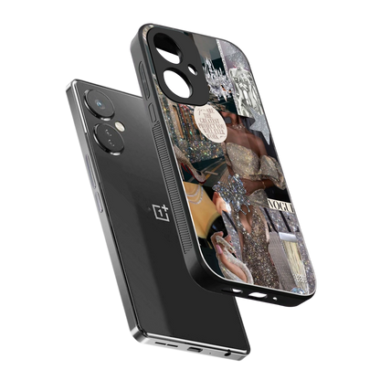 Glam Chic sleek oneplus nord ce 3 cover with tempered glass back and TPU edges