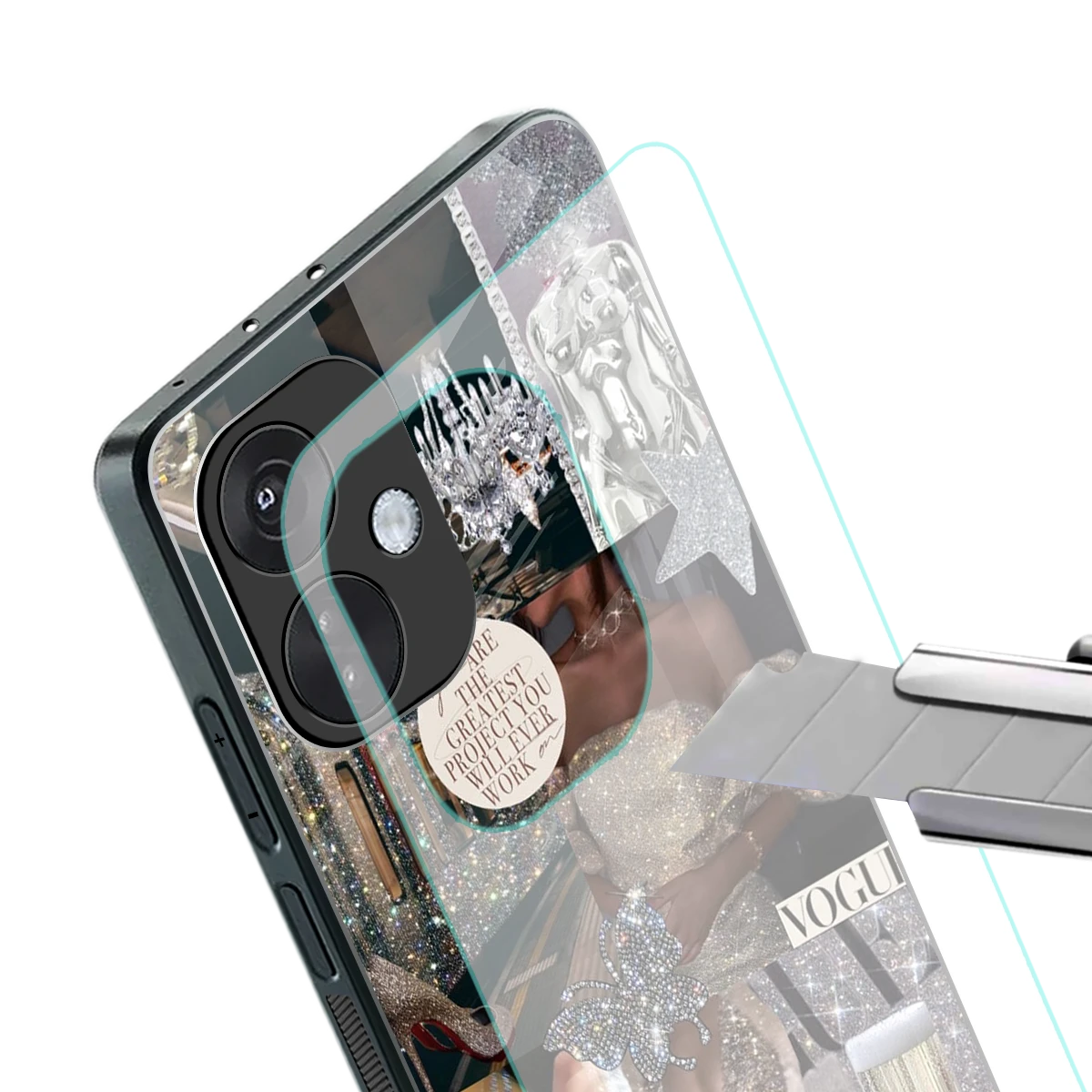 Glam Chic stylish phone case for oneplus nord ce 3 | glossy glass and slim fit