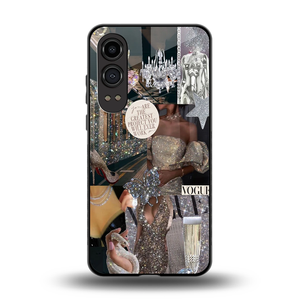 Glam Chic back phone cover | glass case for oneplus nord ce 4 lite