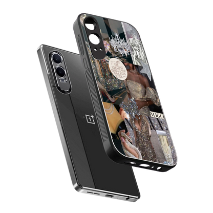 Glam Chic sleek oneplus nord ce 4 lite cover with tempered glass back and TPU edges