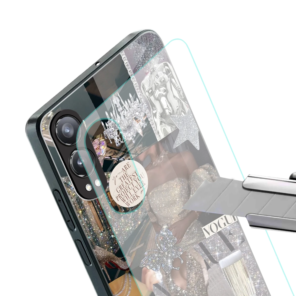 Glam Chic stylish phone case for oneplus nord ce 4 lite | glossy glass and slim fit