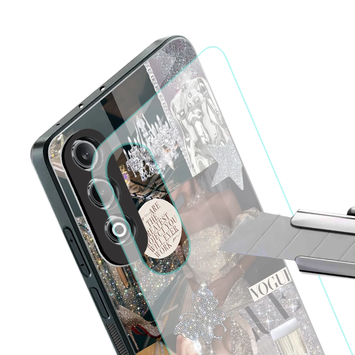 Glam Chic stylish phone case for oneplus nord ce 4 | glossy glass and slim fit