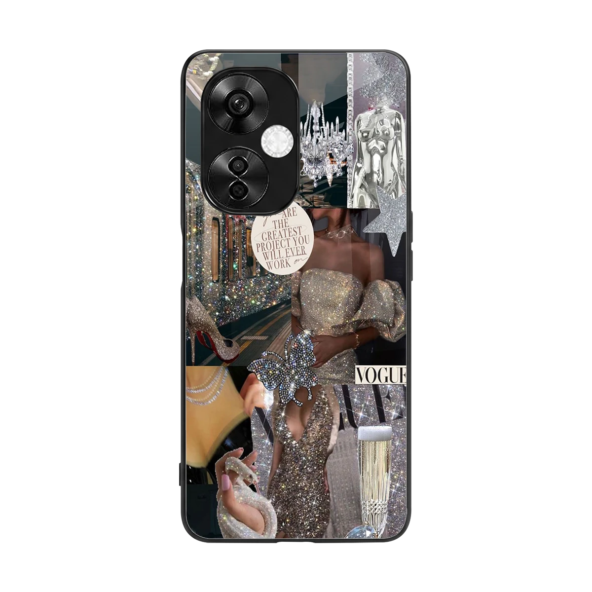 Glam Chic back phone cover | glass case for oneplus nord ce 3 lite