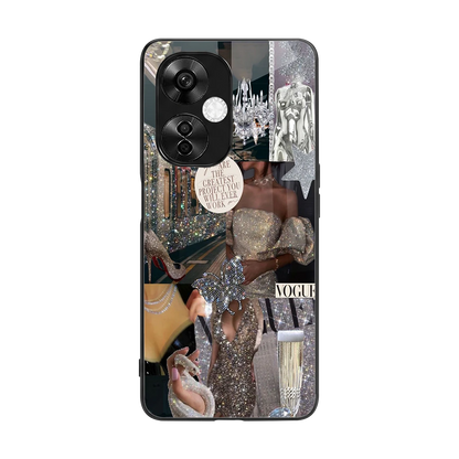 Glam Chic back phone cover | glass case for oneplus nord ce 3 lite