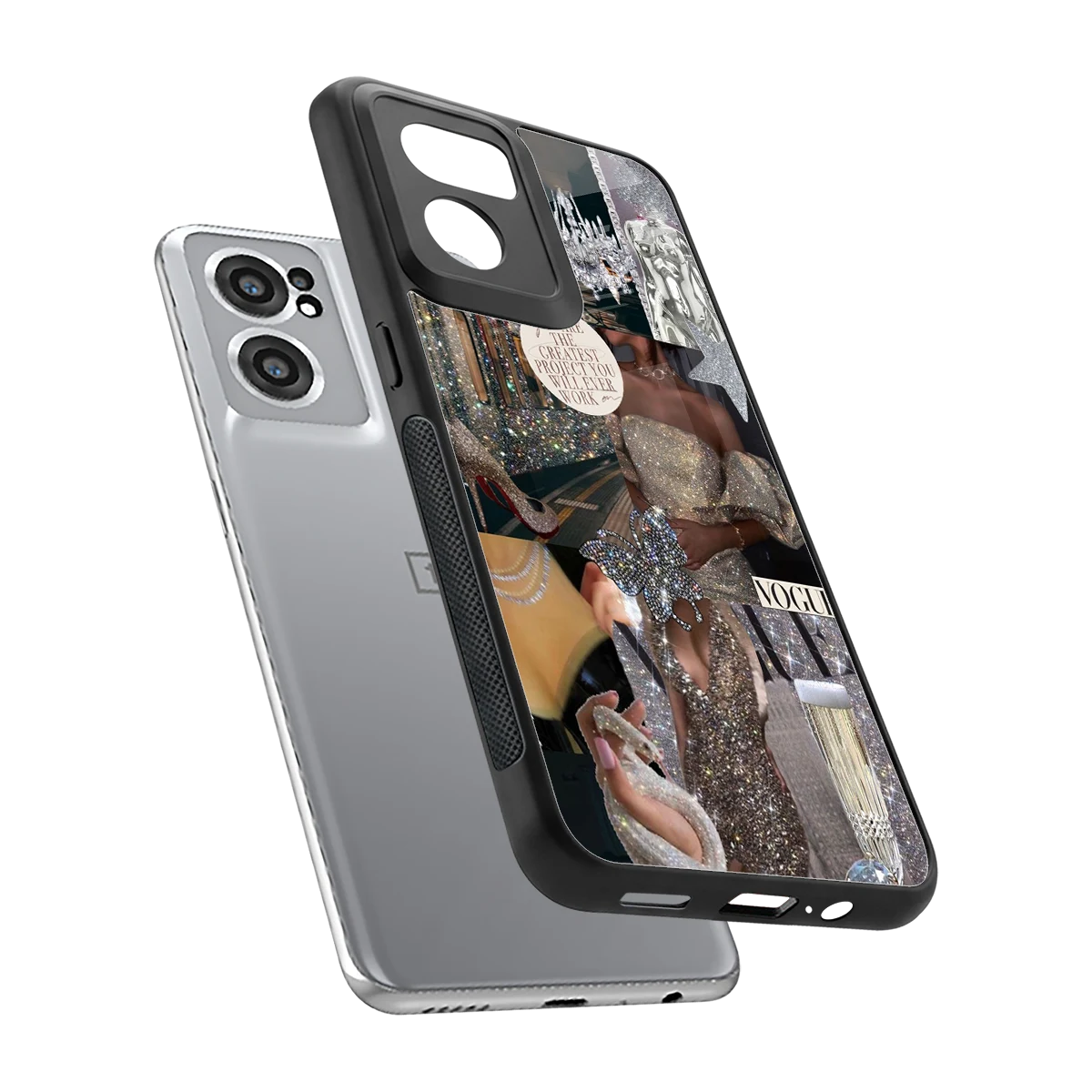 Glam Chic sleek oneplus nord ce 2 cover with tempered glass back and TPU edges