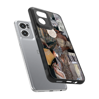Glam Chic sleek oneplus nord ce 2 cover with tempered glass back and TPU edges