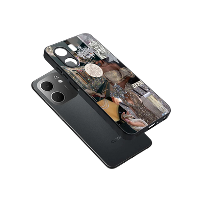 Glam Chic sleek oppo a5x 5g cover with tempered glass back and TPU edges
