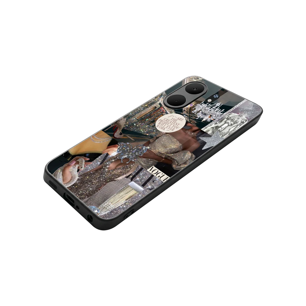 Glam Chic stylish phone case for oppo a5x 5g | glossy glass and slim fit