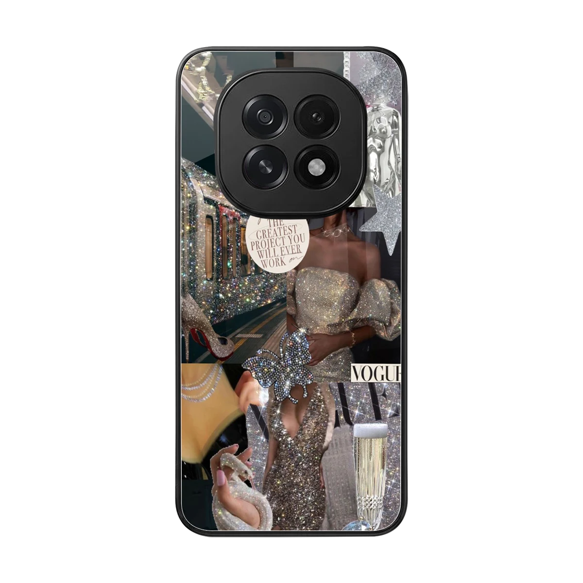 Glam Chic back phone cover | glass case for oppo f29 5g