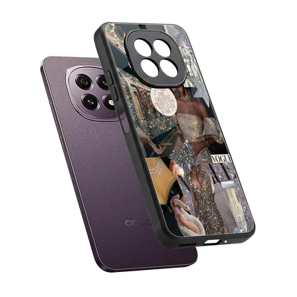Glam Chic sleek oppo f29 5g cover with tempered glass back and TPU edges