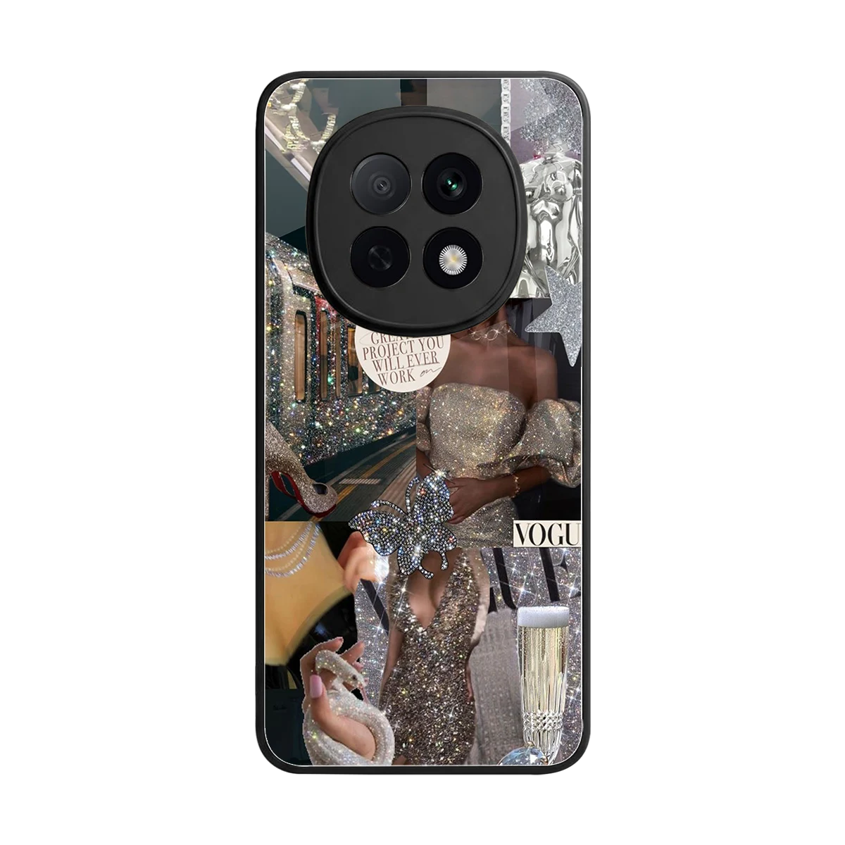 Glam Chic back phone cover | glass case for oppo f29 pro 5g