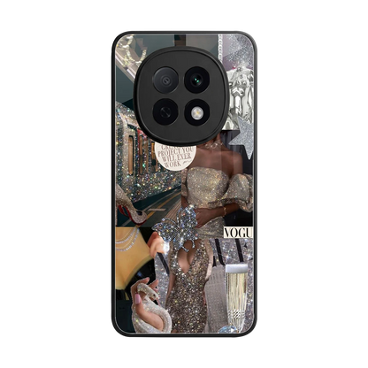 Glam Chic back phone cover | glass case for oppo f29 pro 5g