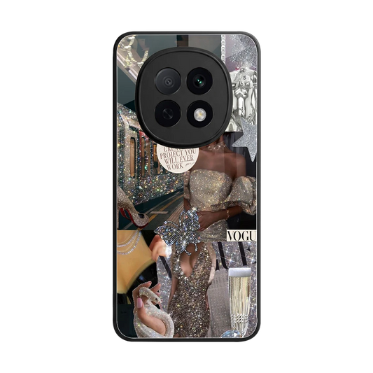 Glam Chic back phone cover | glass case for oppo f29 pro 5g