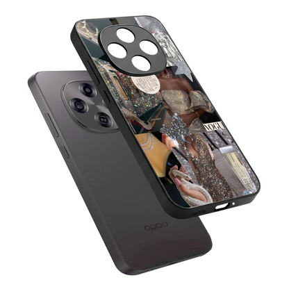 Glam Chic sleek oppo f31 pro 5g cover with tempered glass back and TPU edges