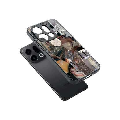 Glam Chic sleek oppo find x9 cover with tempered glass back and TPU edges