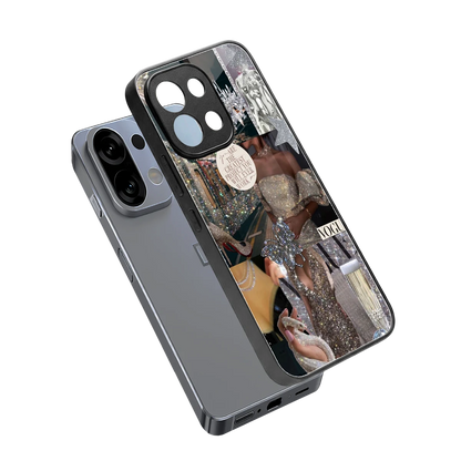 Glam Chic sleek oppo k13 5g cover with tempered glass back and TPU edges