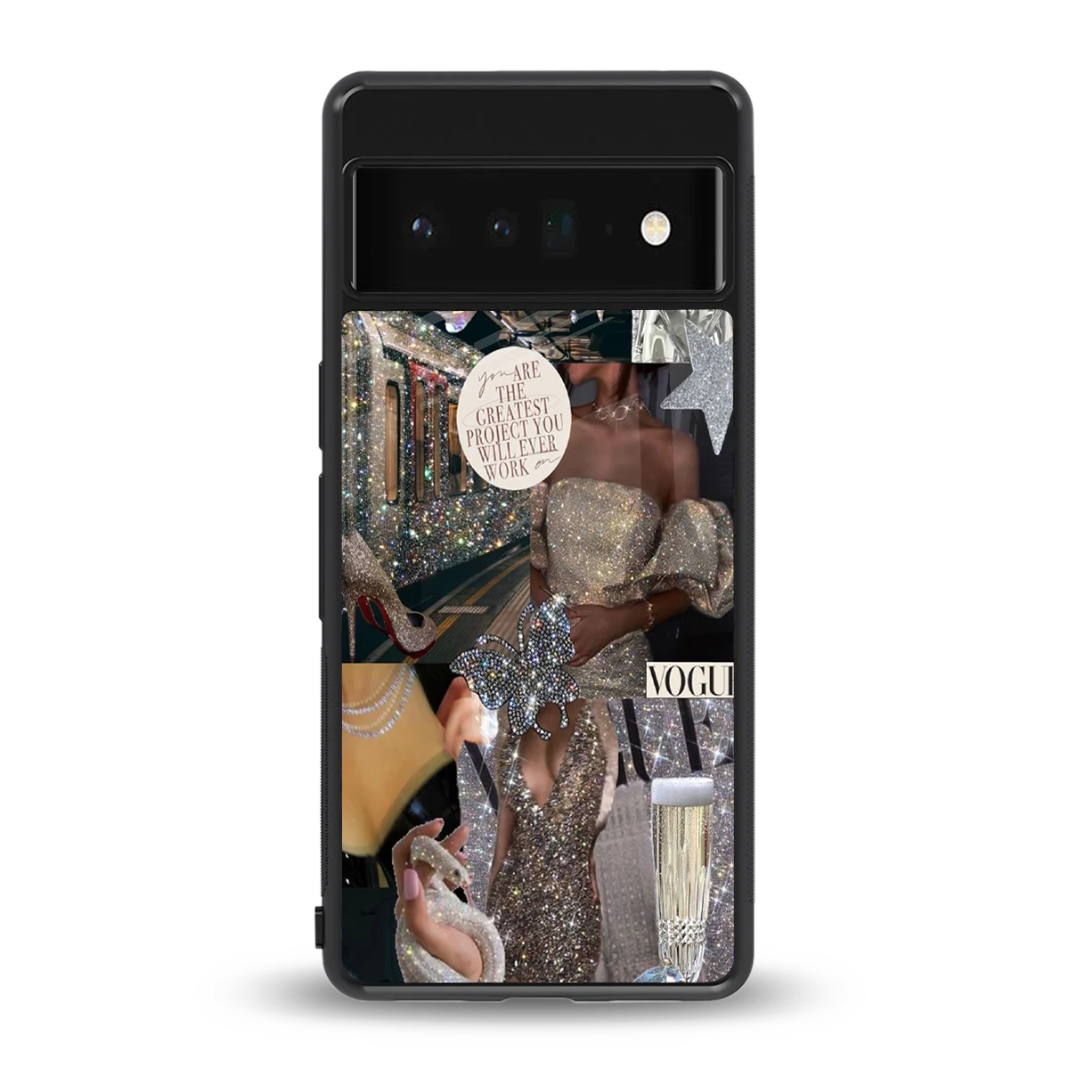 Glam Chic back phone cover | glass case for google pixel 6 pro