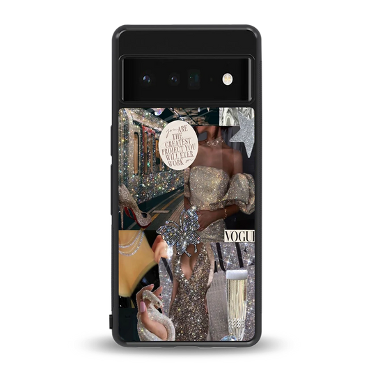 Glam Chic back phone cover | glass case for google pixel 6 pro