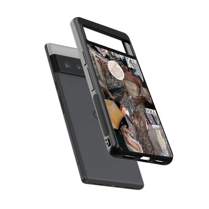 Glam Chic sleek google pixel 6 pro cover with tempered glass back and TPU edges