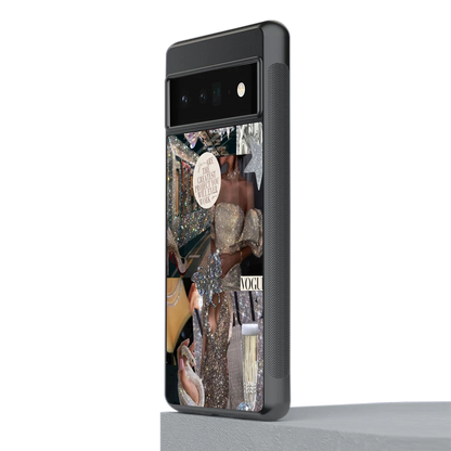Glam Chic stylish phone case for google pixel 6 pro | glossy glass and slim fit