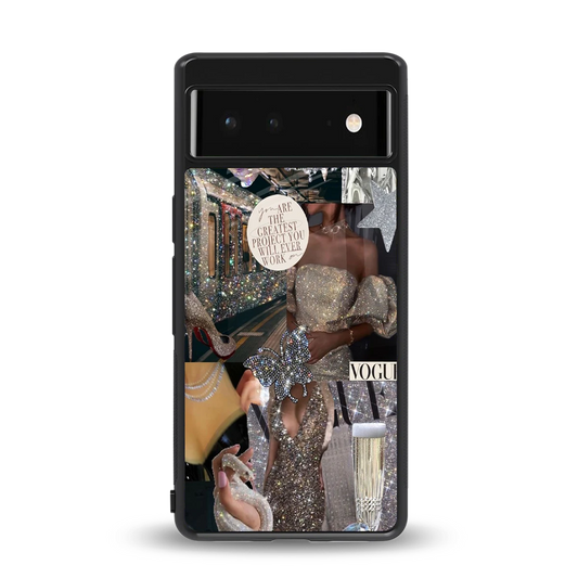 Glam Chic back phone cover | glass case for google pixel 6