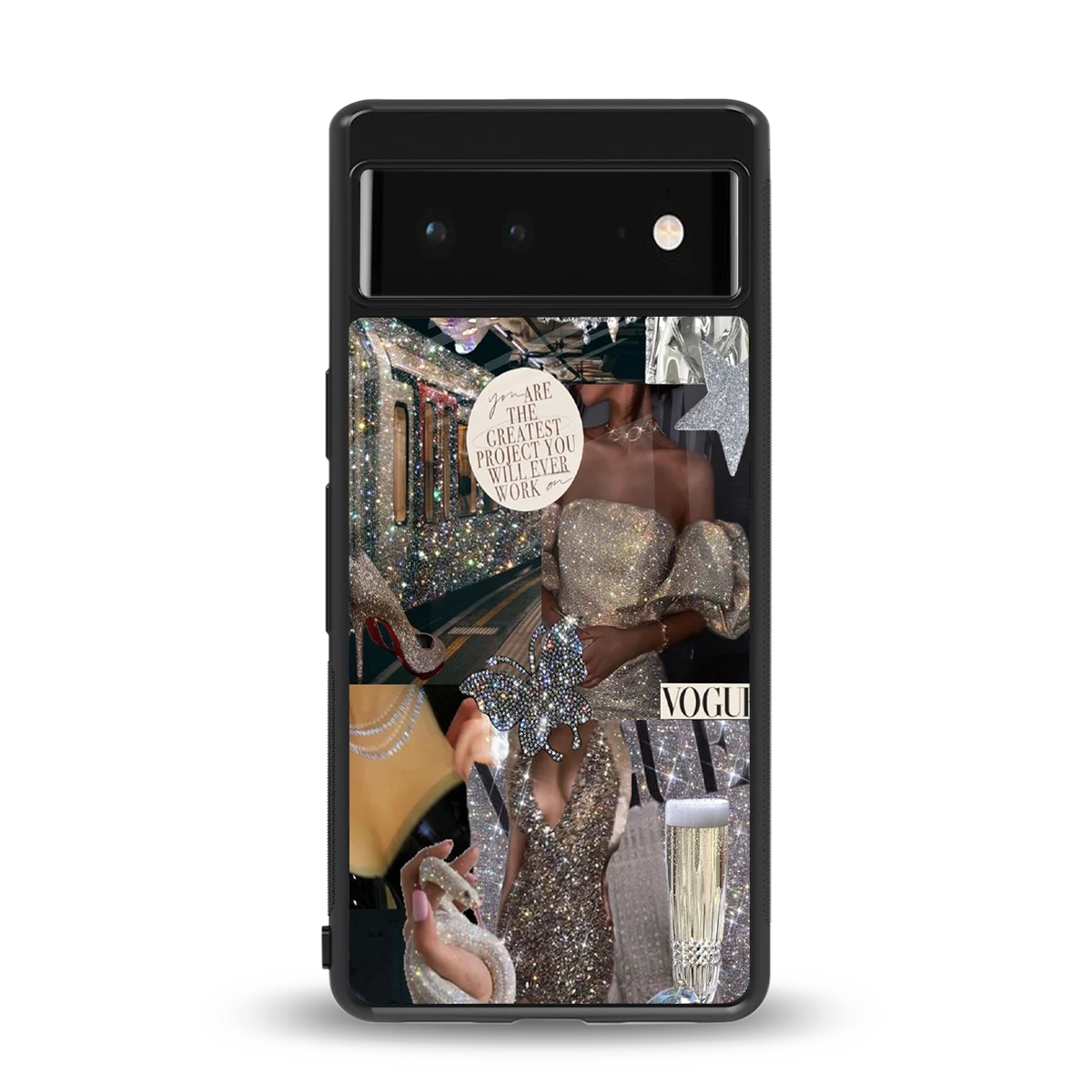 Glam Chic back phone cover | glass case for google pixel 6a